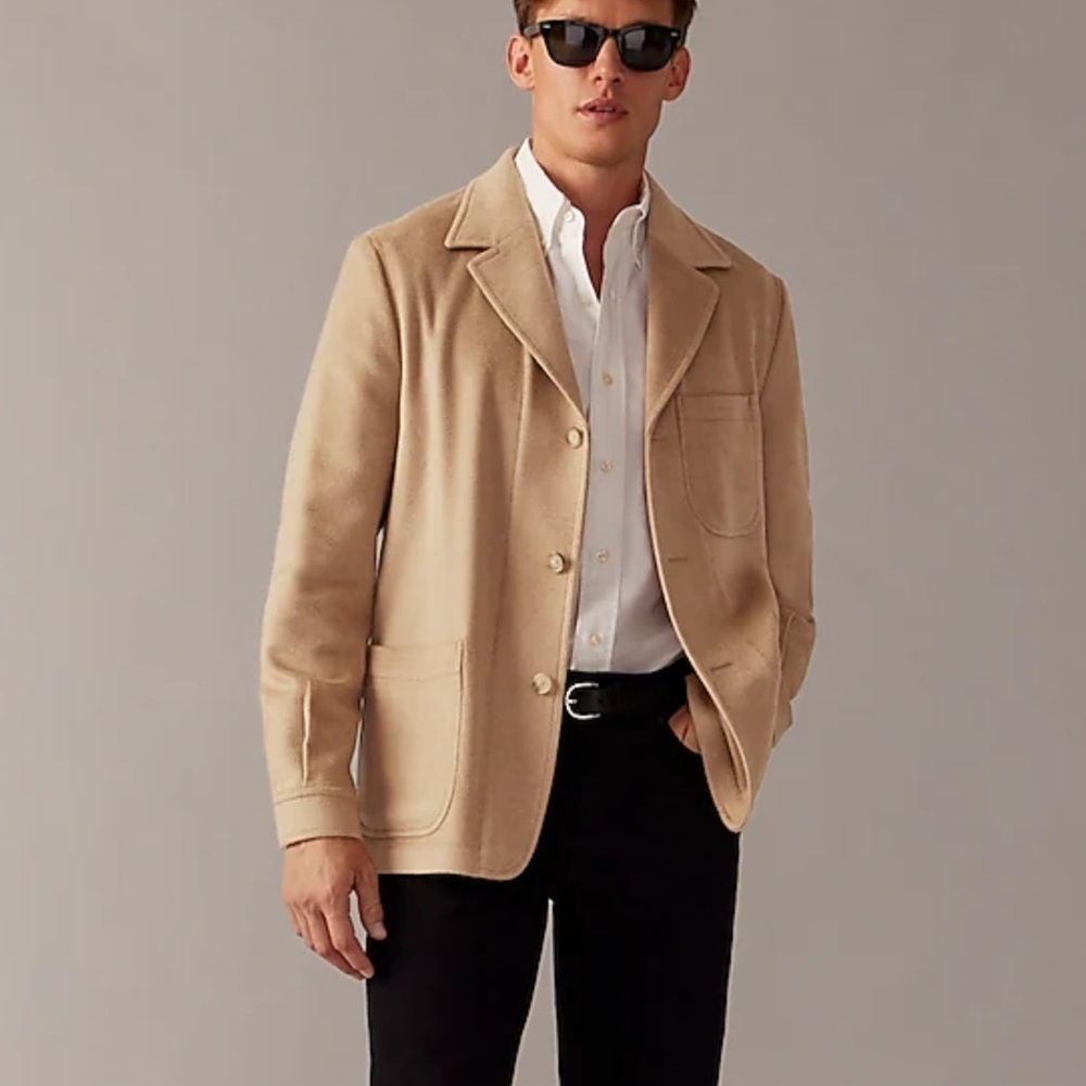 J. Crew Beige Tailored Wool-Blend Blazer